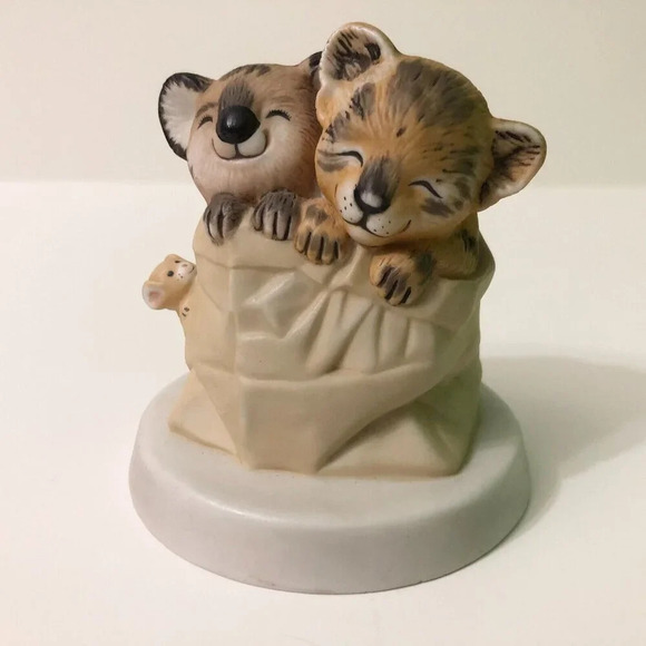 Vintage Sunny Animals By Heartline Koala Tiger Mouse Figurine In Sack - Picture 5 of 12